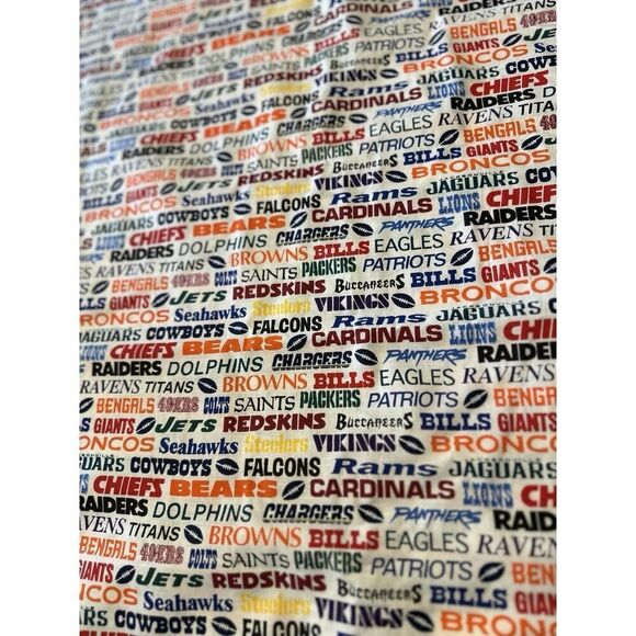 NFL Team Names Licensed Cotton Sew Quilt Craft Fabric 94” x 22” SEE DESCRIPTION! - Picture 1 of 5